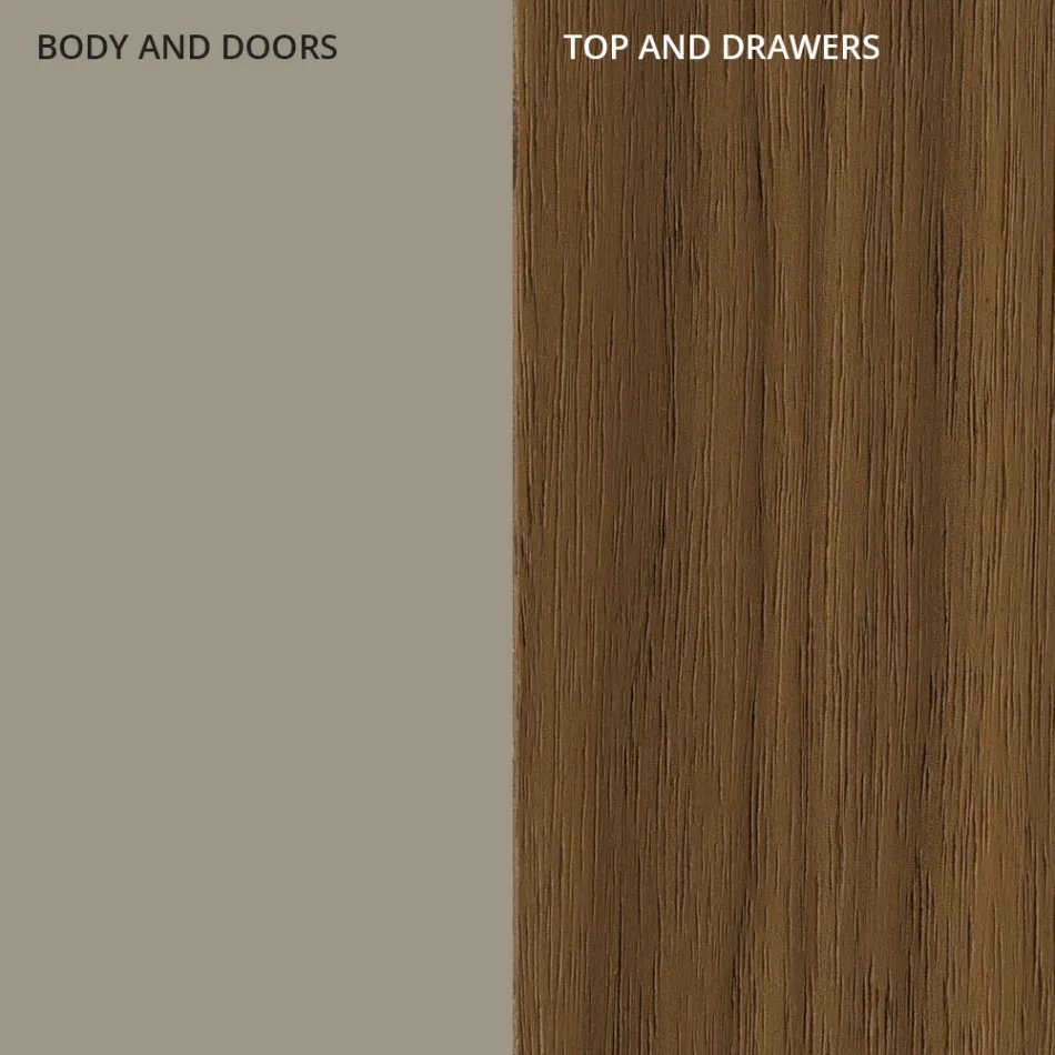 Příborník z Mdf se 2 dvířky a 2 vyčnívajícími zásuvkami se šikmými stranami - Caspiter Viadurini