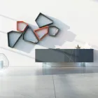 Příborník v grafitově šedé Mdf se skleněnými nohami Made in Italy - Zelia Viadurini