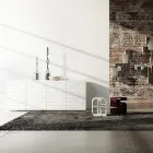 Příborník z matně bílé lakované Mdf desky se zdobenými dvířky Made in Italy - Chicago Viadurini