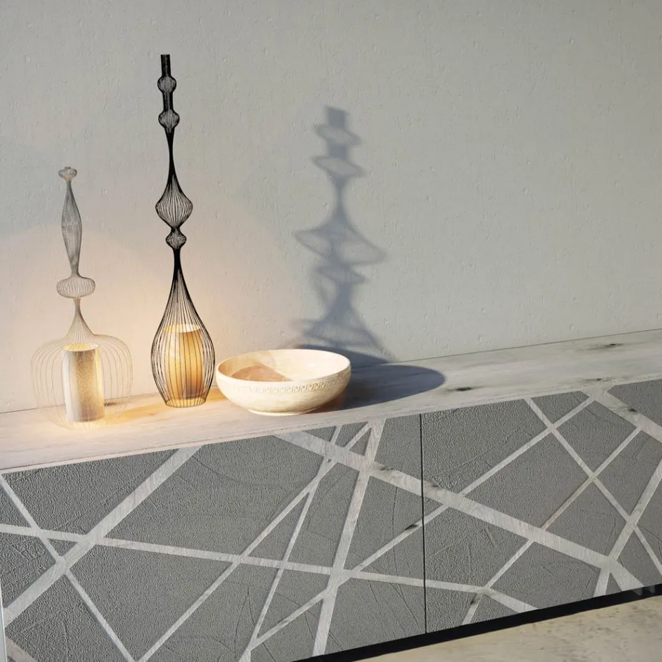 Příborník z MDF lakovaného matným bahnem se základnou Made in Italy - Arise Viadurini