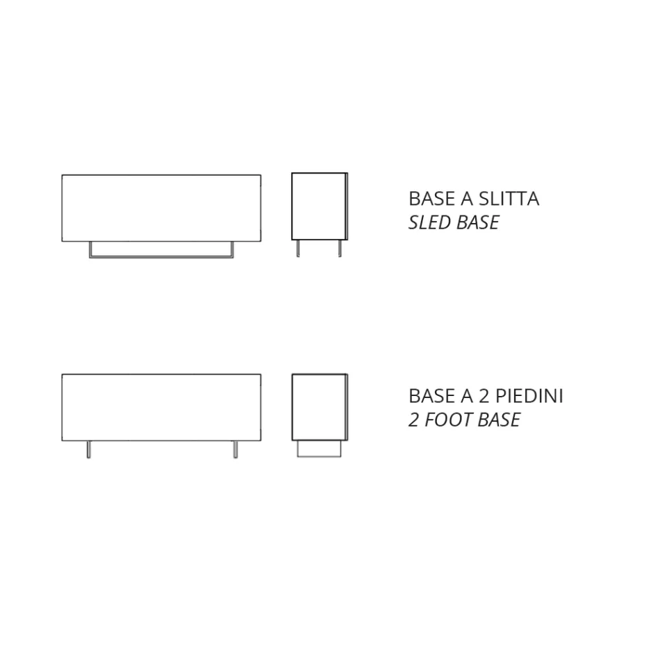 Příborník z melaminu se 3 dubovými dvířky a zrcadlem. Vyrobeno v Itálii - Romina. Viadurini