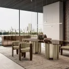 Moderní zrcadlová dřevěná příborník s elegantním designem vyrobená v Itálii - Ester Viadurini