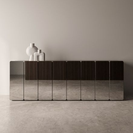 Moderní zrcadlový dřevěný příborník s elegantním designem vyrobený v Itálii - Ester Viadurini
