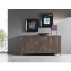 Moderní příborník se třemi dveřmi z bronzu nebo šedého melaminu v Itálii - Clemente Viadurini