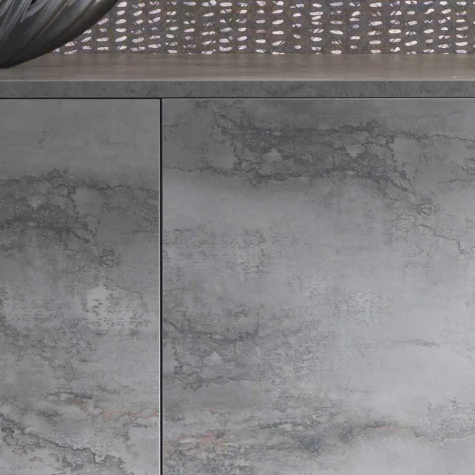 Moderní příborník se třemi dveřmi z bronzu nebo šedého melaminu v Itálii - Clemente Viadurini