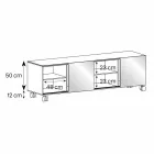 Moderní příborník na uzených skleněných kolech a keramických deskách vyrobených v Itálii - Sciocca Viadurini