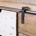 Příborník do obývacího pokoje z mangového dřeva a oceli se 2 dvířky a 3 zásuvkami - Sinfony Viadurini