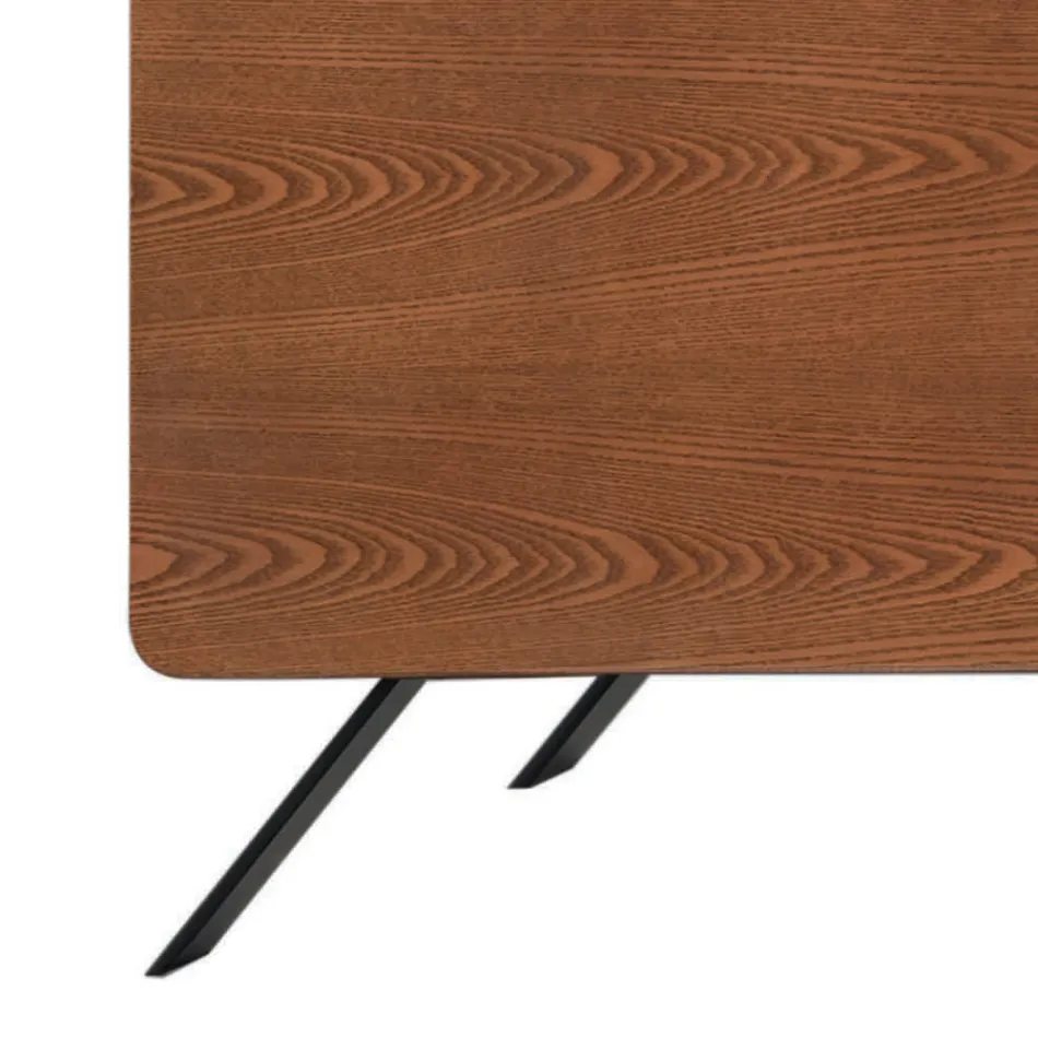 Příborník do obývacího pokoje Mdf konstrukce a masivní dřevo 4 dveře Made in Italy - Rosalba Viadurini