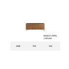 Příborník do obývacího pokoje z Mdf a masivního dřeva 2 nebo 3 dveře Made in Italy - Komora Viadurini