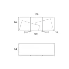 Příborník do obývacího pokoje z lakované Mdf 3 dveře s keramickými vložkami - Imperio Viadurini