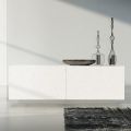 Příborník do obývacího pokoje v bílé lakované Mdf s basreliéfem Made in Italy - Acqua