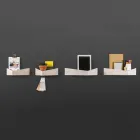 Designová nástěnná police z překližky a kovu s věšákem - Berema Viadurini