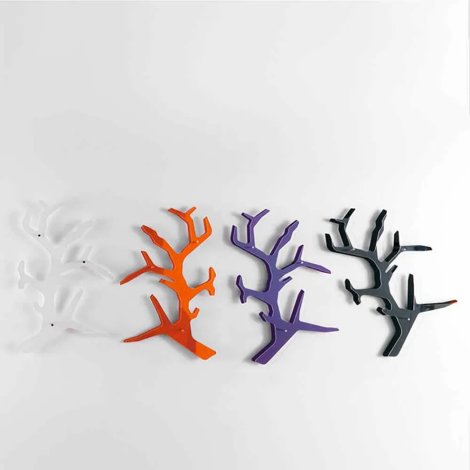 Nástěnná police z plexiskla s háčky na kabáty vyrobená v Itálii - neon Viadurini