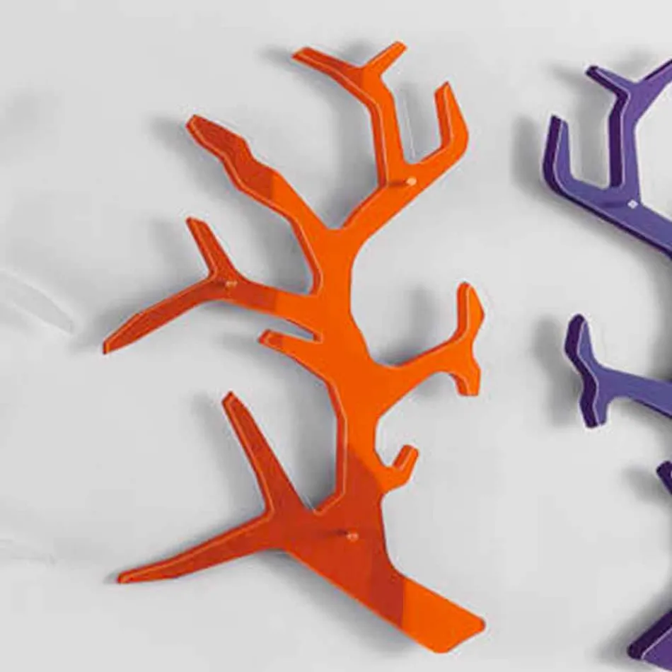 Nástěnná police z plexiskla s háčky na kabáty vyrobená v Itálii - neon Viadurini