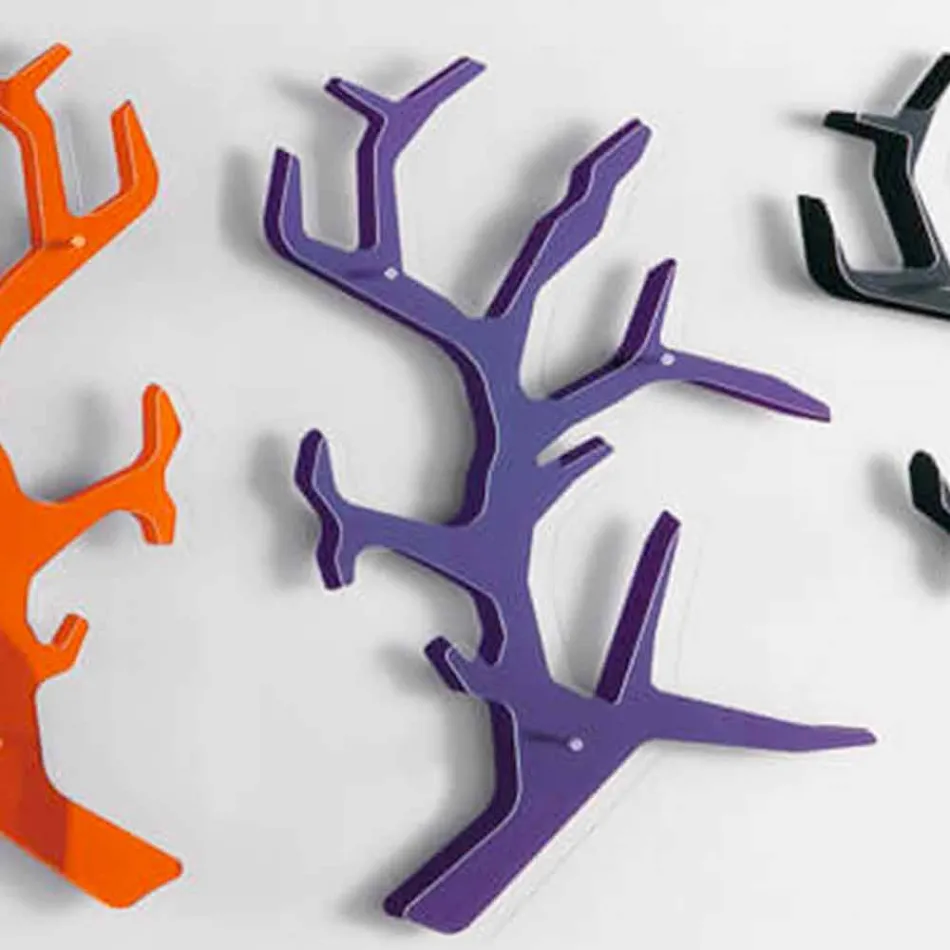 Nástěnná police z plexiskla s háčky na kabáty vyrobená v Itálii - neon Viadurini