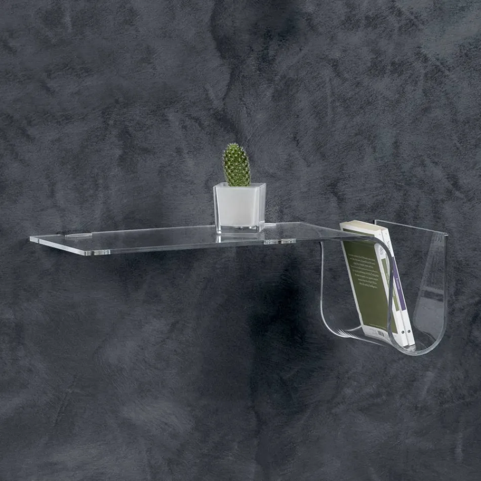 Designová police z průhledného akrylového křišťálu Made in Italy - Teride Viadurini