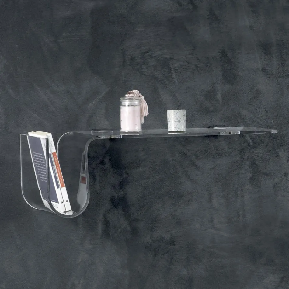 Designová police z průhledného akrylového křišťálu Made in Italy - Teride Viadurini