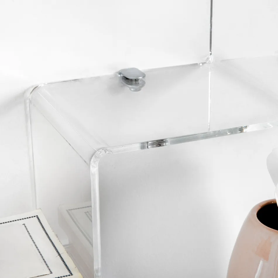 Transparentní police na předměty z plexiskla Made in Italy - Mufasa Viadurini