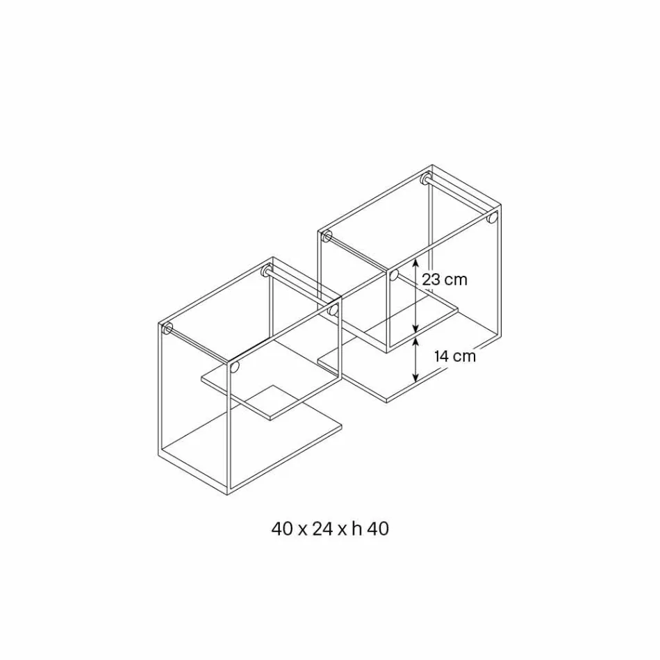 Průhledné skleněné nástěnné police Všestranný elegantní design 2 kusy - role Viadurini