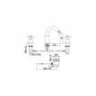 Klasický 3-otvorový mixér z chromované mosazi vyrobený v Itálii - Zumbo Viadurini