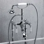 Sloupová baterie pro vanu se sprchou v mosazi vyrobené v Itálii - Shelly Viadurini