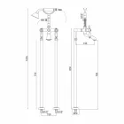Sloupová baterie pro vanu se sprchou v mosazi vyrobené v Itálii - Shelly Viadurini