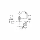 Tříotvorový bidetový mixér v mosazném klasickém designu vyrobený v Itálii - Lisca Viadurini