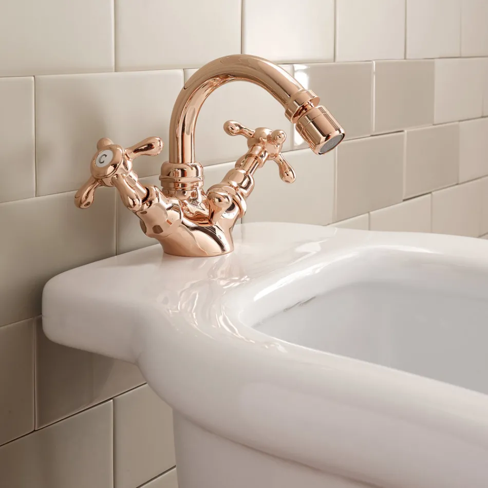 Vintage designová jednootvorová bidetová baterie z mosazi Made in Italy - Klarisa Viadurini