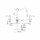 Klasická 3-otvorová mosazná umyvadlová baterie vyrobená v Itálii - Shelly Viadurini