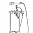 Klasický mixér na podlahovou vanu z mosazi vyrobený v Itálii - Panico Viadurini