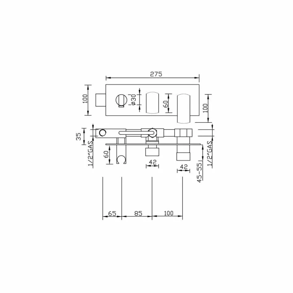 Moderní designová sprchová baterie z mosazi vyrobená v Itálii - Sika Viadurini