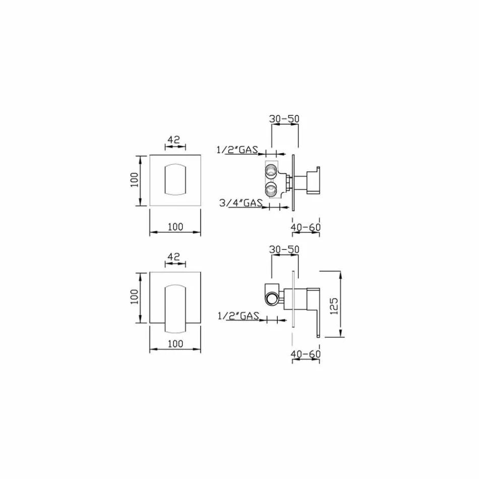 Sprchová baterie s 5cestným přepínačem Made in Italy - Sika Viadurini