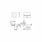 Moderní nástěnná umyvadlová baterie s výtokem vodopádu vyrobená v Itálii - Bibo Viadurini