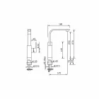 Vysoce otočný výtokový design koupelnové umyvadlové baterie vyrobené v Itálii - Panela Viadurini