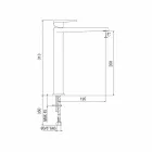 Prodloužená koupelnová umyvadlová baterie H 268 mm bez odtoku Made in Italy - Galla Viadurini