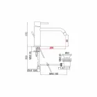 Umyvadlová baterie s výtokem 200 mm, středová vzdálenost, mosaz Vyrobeno v Itálii - Liro Viadurini