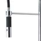 Nastavitelná mosazná kuchyňská umyvadlová baterie s pružinou vyrobená v Itálii - Keope Viadurini