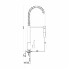 Nastavitelná mosazná kuchyňská umyvadlová baterie s pružinou vyrobená v Itálii - Keope Viadurini