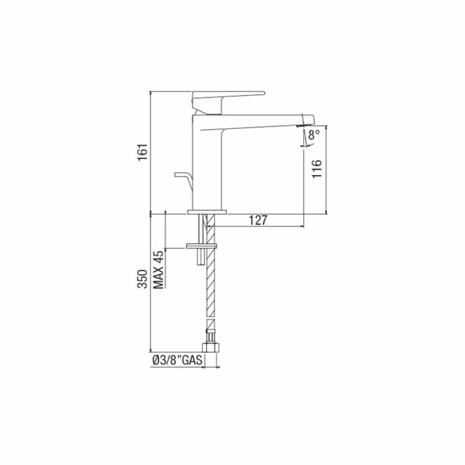 Moderní umyvadlová baterie bez odtoku vyrobená v Itálii - Galla Viadurini