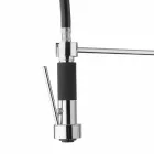 Chrome mosazná kuchyňská dřezová baterie se sprchou vyrobená v Itálii - Kondor Viadurini