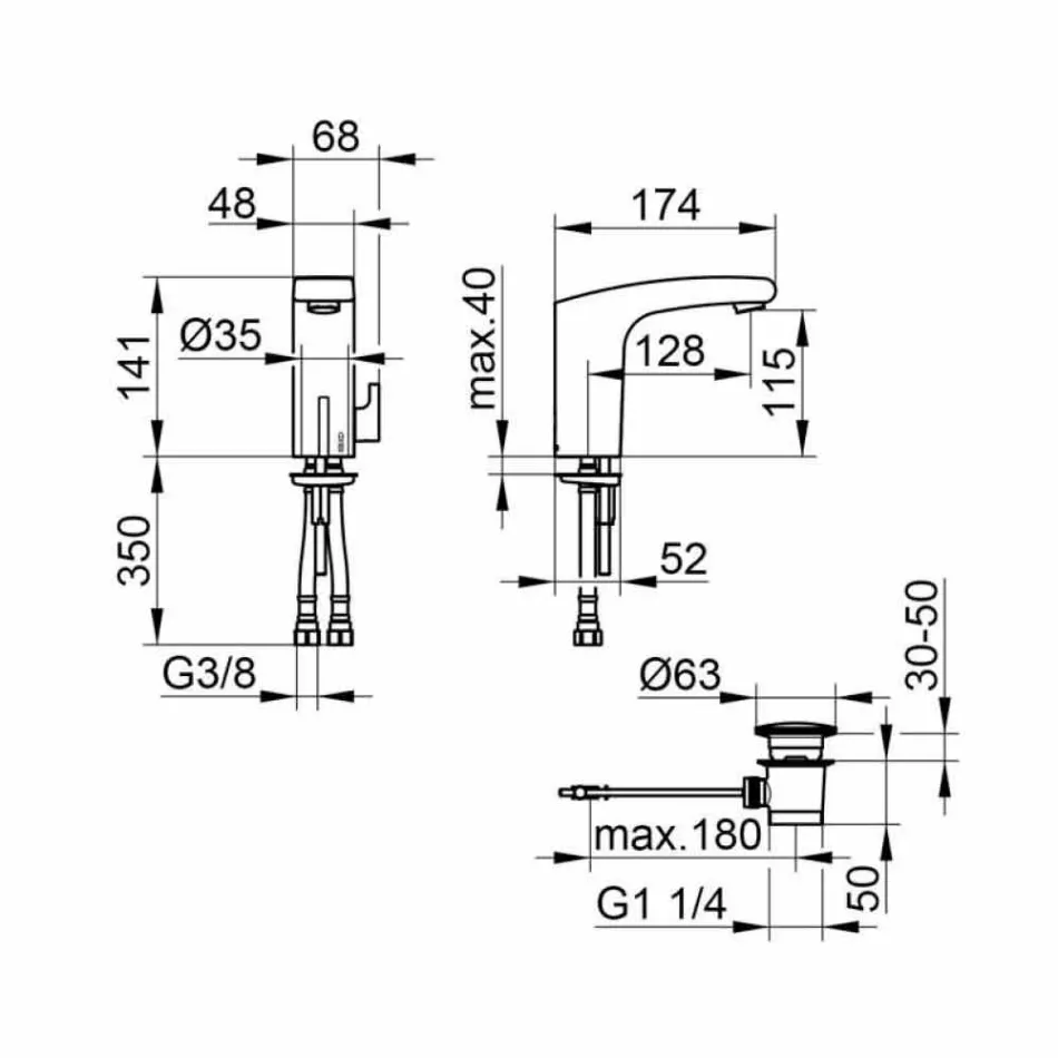 Moderní umyvadlová baterie s infračerveným senzorem z chromovaného kovu - Gonzo Viadurini