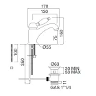 Ručně vyráběná mosazná umyvadlová baterie klasického stylu s pákou - Noriana Viadurini