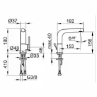 Moderní páková koupelnová umyvadlová směšovací armatura z kovu - Pinto Viadurini