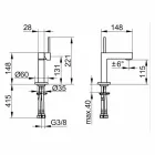 Moderní koupelnová umyvadlová baterie v chromovém provedení - Girino Viadurini