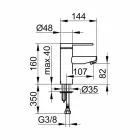 Moderní koupelnová umyvadlová baterie z chromovaného kovu - Zanio Viadurini