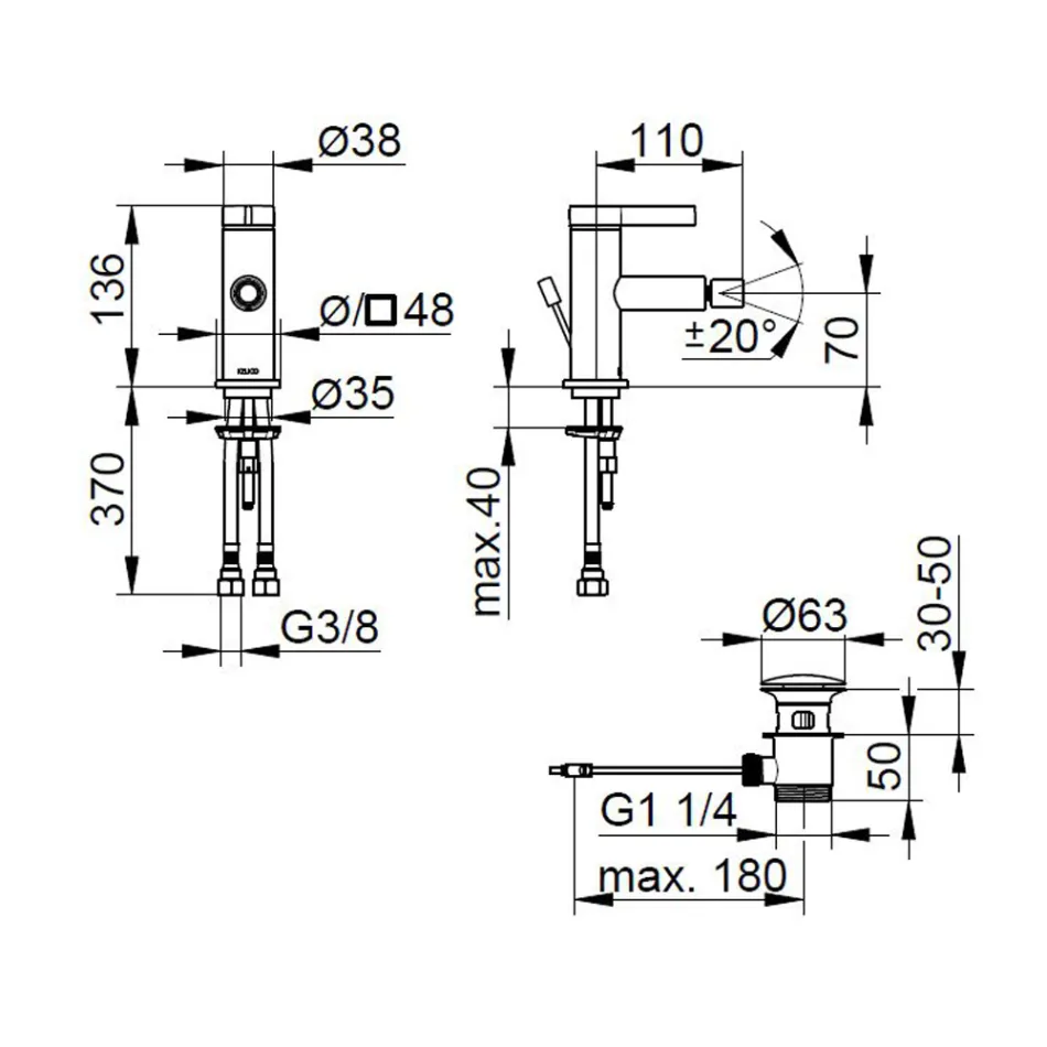 Jednopáková bidetová baterie klasického designu chromovaná mosaz - artemisia Viadurini