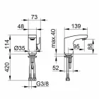 Páková baterie s moderním designem pro umyvadlo v koupelně chromová povrchová úprava - Gonzo Viadurini