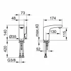Páková baterie s moderním designem pro umyvadlo v koupelně chromová povrchová úprava - Gonzo Viadurini
