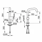 Páková směšovací baterie s kovovým umyvadlem v moderním designu - Zanio Viadurini