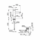 Páková směšovací baterie s kovovým umyvadlem v moderním designu - Zanio Viadurini